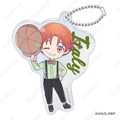 Hetalia World Stars D-techno Acrylic Key Chain -Suspenders Style- (DreCelle Mini)(1-12 Selection)