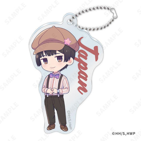 Hetalia World Stars D-techno Acrylic Key Chain -Suspenders Style- (DreCelle Mini)(1-12 Selection)