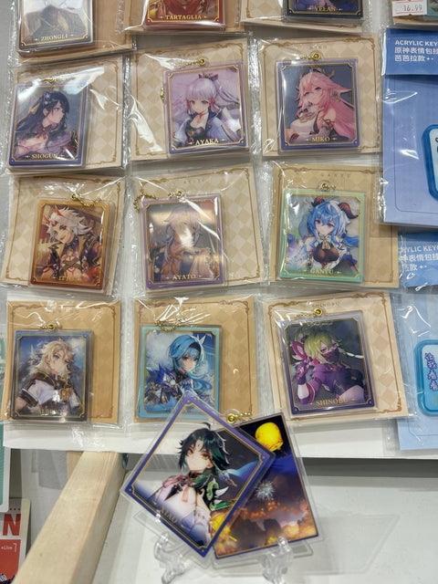 In Stock Genshin Impact Acrylic Slider Keychain Official Merchandise