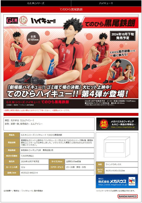 MegaHouse G.E.M. series Haikyu!! Palm size Tetsuro Kuroo
