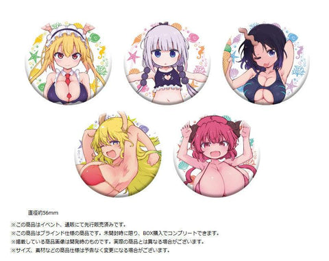 Miss Kobayashi's Dragon Maid Medicos Entertainment Original Illustration Can Badge Collection Swimwear Ver.(1 Random)