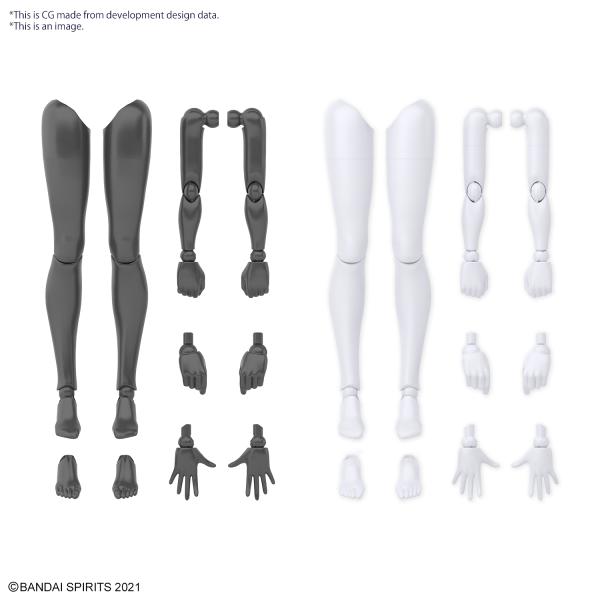 30MS OPTION BODY PARTS ARM PARTS & LEG PARTS [WHITE/BLACK]