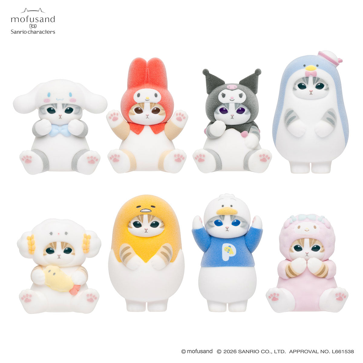 Gray Parka Service mofusand × Sanrio Characters – Mofumofu Flocked Figure Collection Vol. 2 Blind Box (1 Random)