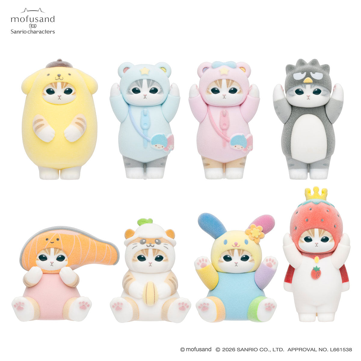 Gray Parka Service mofusand × Sanrio Characters – Mofumofu Flocked Figure Collection Vol. 3 Blind Box (1 Random)