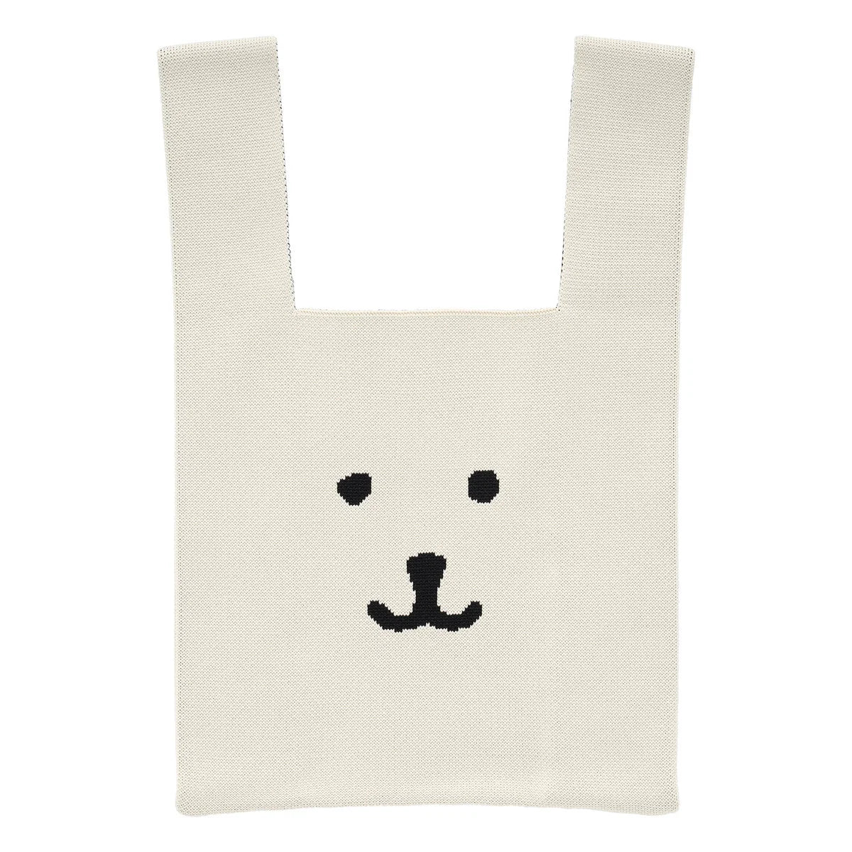Nagano Characters Color Knit Bag (White)