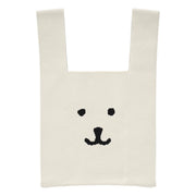 Nagano Characters Color Knit Bag (White)