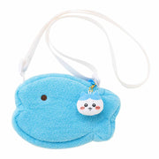 Chiikawa – Hachiware Fish-Shaped Mini Crossbody Pouch with Mini Plush  (Gray Parker Service)