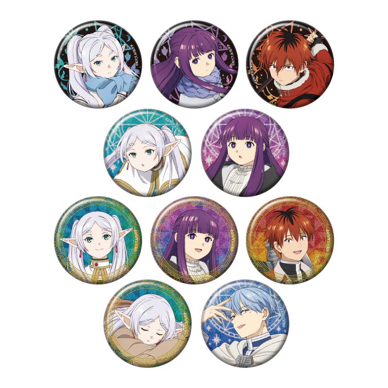 Frieren: Beyond Journey's End Glitter Button Badge Collection