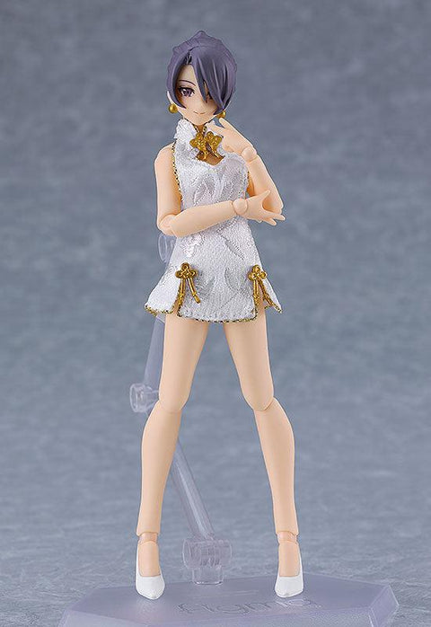 569b figma Female Body (Mika) with Mini Skirt Chinese Dress Outfit (White)