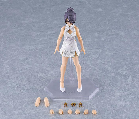 569b figma Female Body (Mika) with Mini Skirt Chinese Dress Outfit (White)