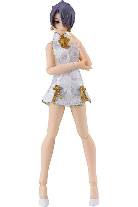 569b figma Female Body (Mika) with Mini Skirt Chinese Dress Outfit (White)