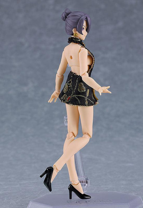 569c figma Female Body (Mika) with Mini Skirt Chinese Dress Outfit (Black)