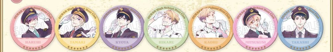 Movic Ouran High School Host Club LaLa 50th Anniversary Character Badge Collection
