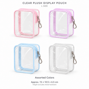 Clear Merch Bag / Plush Display Pouch with Transparent Window and Keychain – Large Size