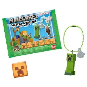Bandai Candy Toy Minecraft Character Keychains with Biscuits