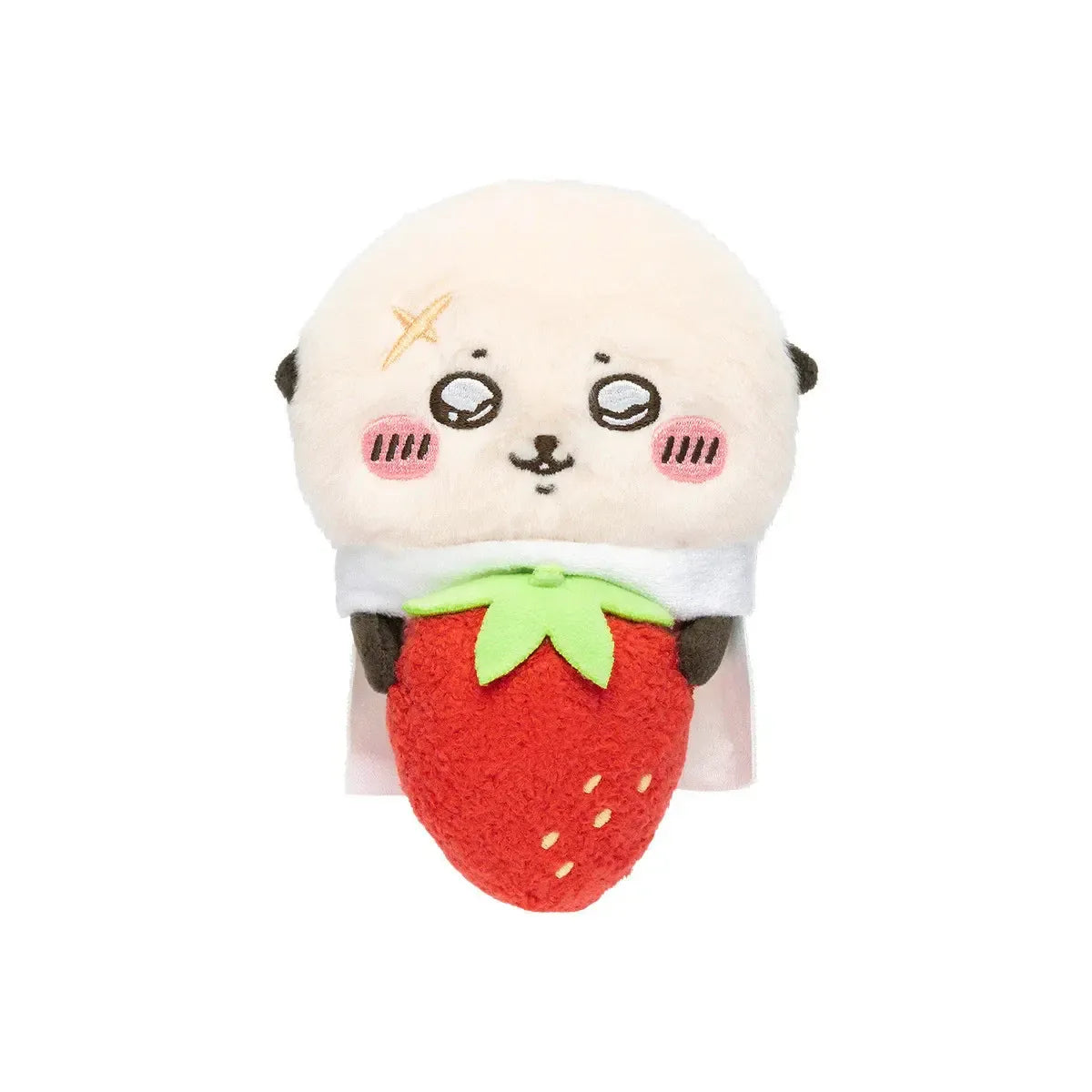 Chiikawa Hanging Plush Toy to Watch Over You from the Desktop (Rakko with a Strawberry)