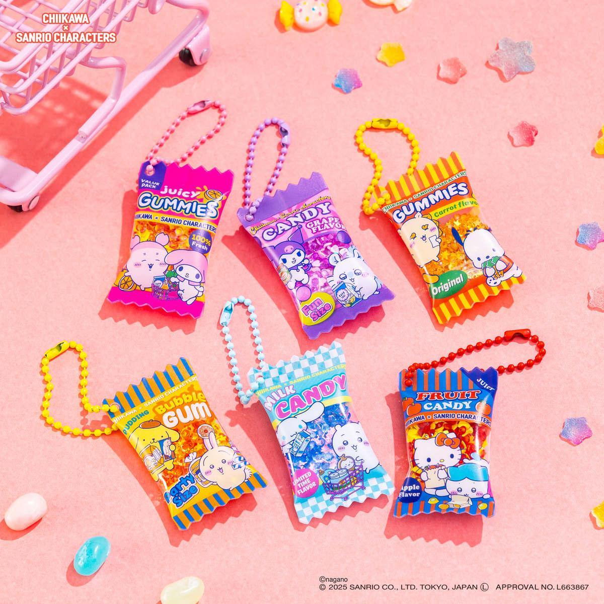 Gray Parker Service Chiikawa × Sanrio Characters Supermarket Shaka Shaka Snack Chiikawa & Cinnamoroll Keychain
