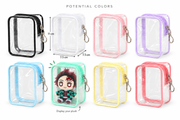 Clear Merch Bag / Plush Display Pouch with Transparent Window and Keychain – Assorted Color