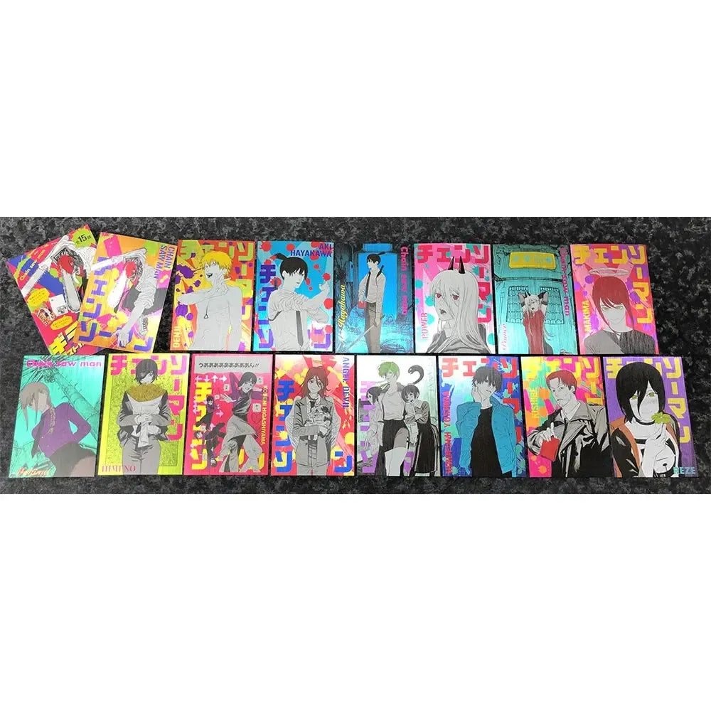 JUMP SHOP Chainsaw Man Gira Gira Metallic Postcard Collection – Card Pack
