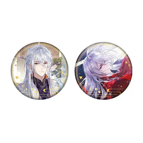 Lovebrush Chronicles / For All Time Character Glitter Metal Badge Pin Cael Anselm Emerald YeXuan (2pc/set)