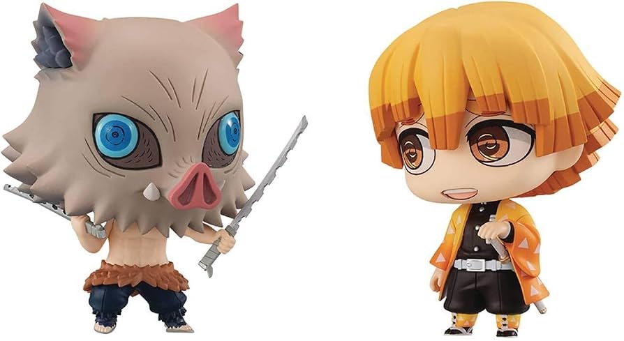 MegaHouse Demon Slayer: Kimetsu no Yaiba Chimi Mega Buddy Series! – Zenitsu Agatsuma & Inosuke Hashibira Figure Set