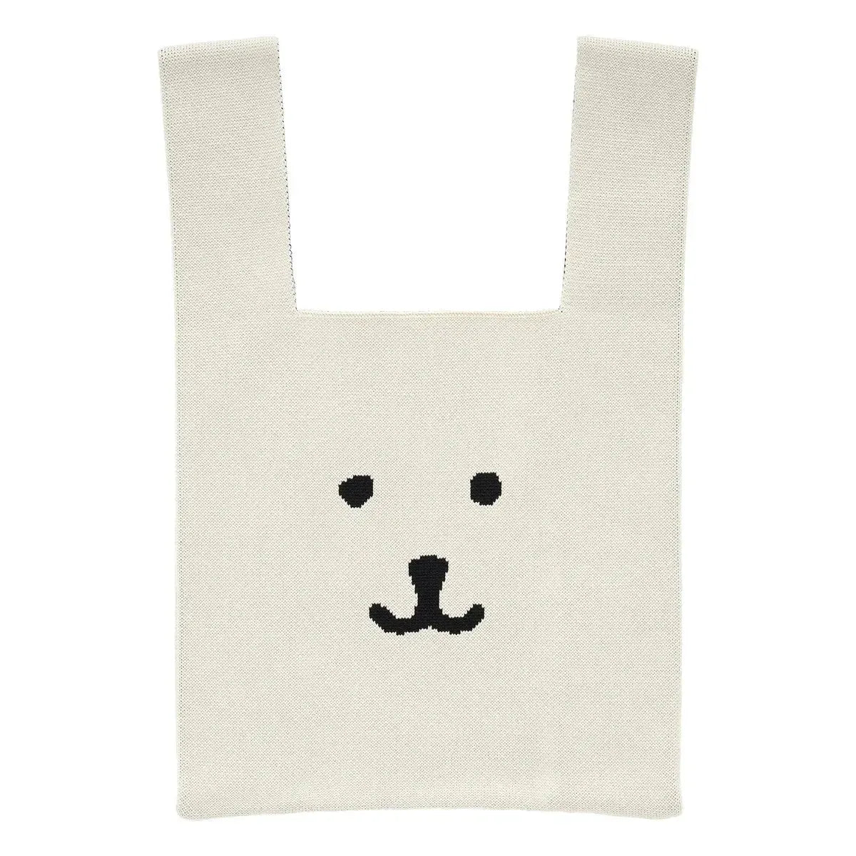 Nagano Characters Color Knit Bag (White)