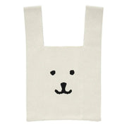 Nagano Characters Color Knit Bag (White)