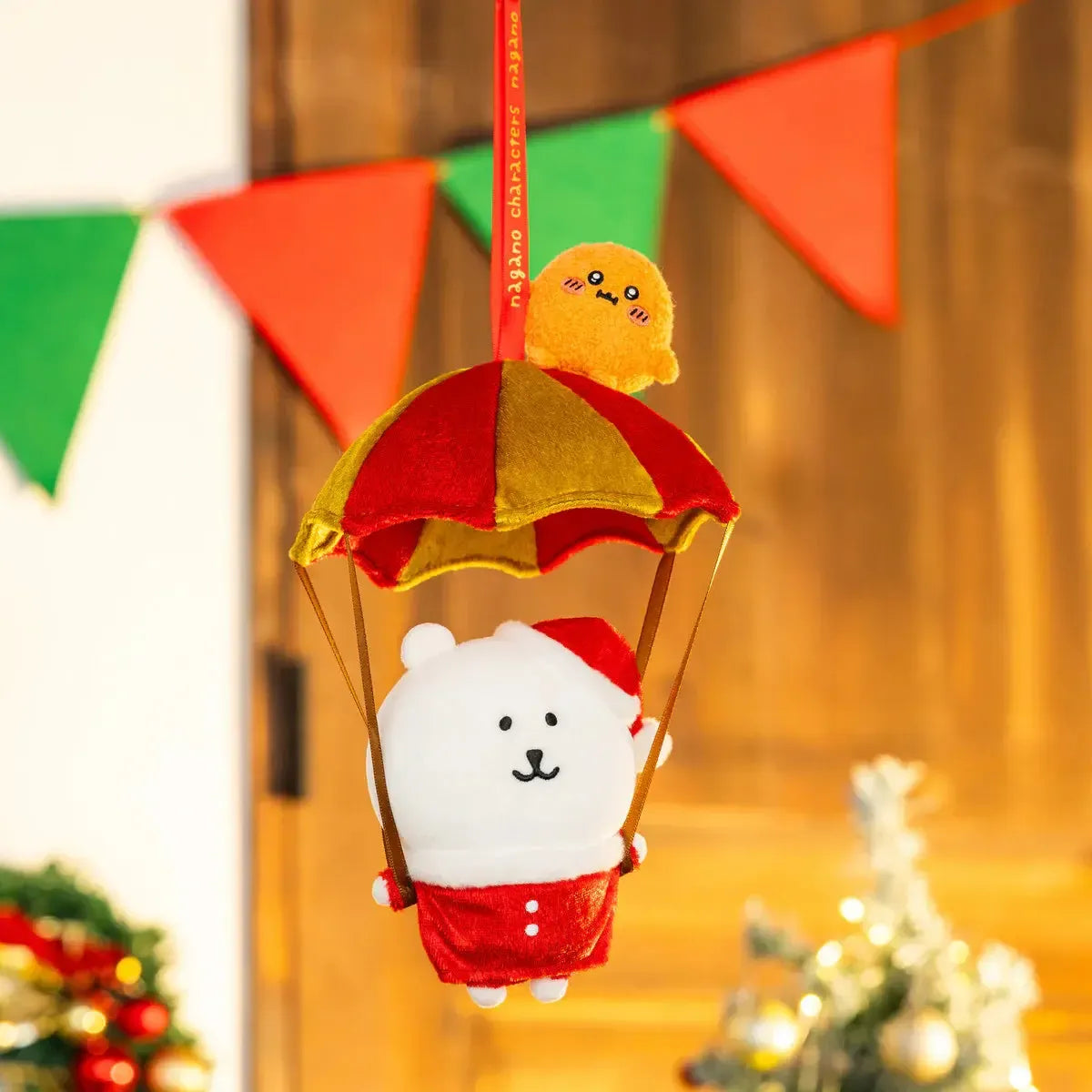 Nagano Characters Hangable Parachute Santa Joke Bear Plush