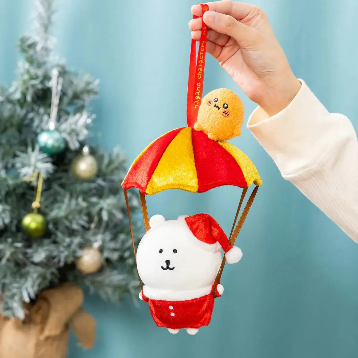Nagano Characters Hangable Parachute Santa Joke Bear Plush