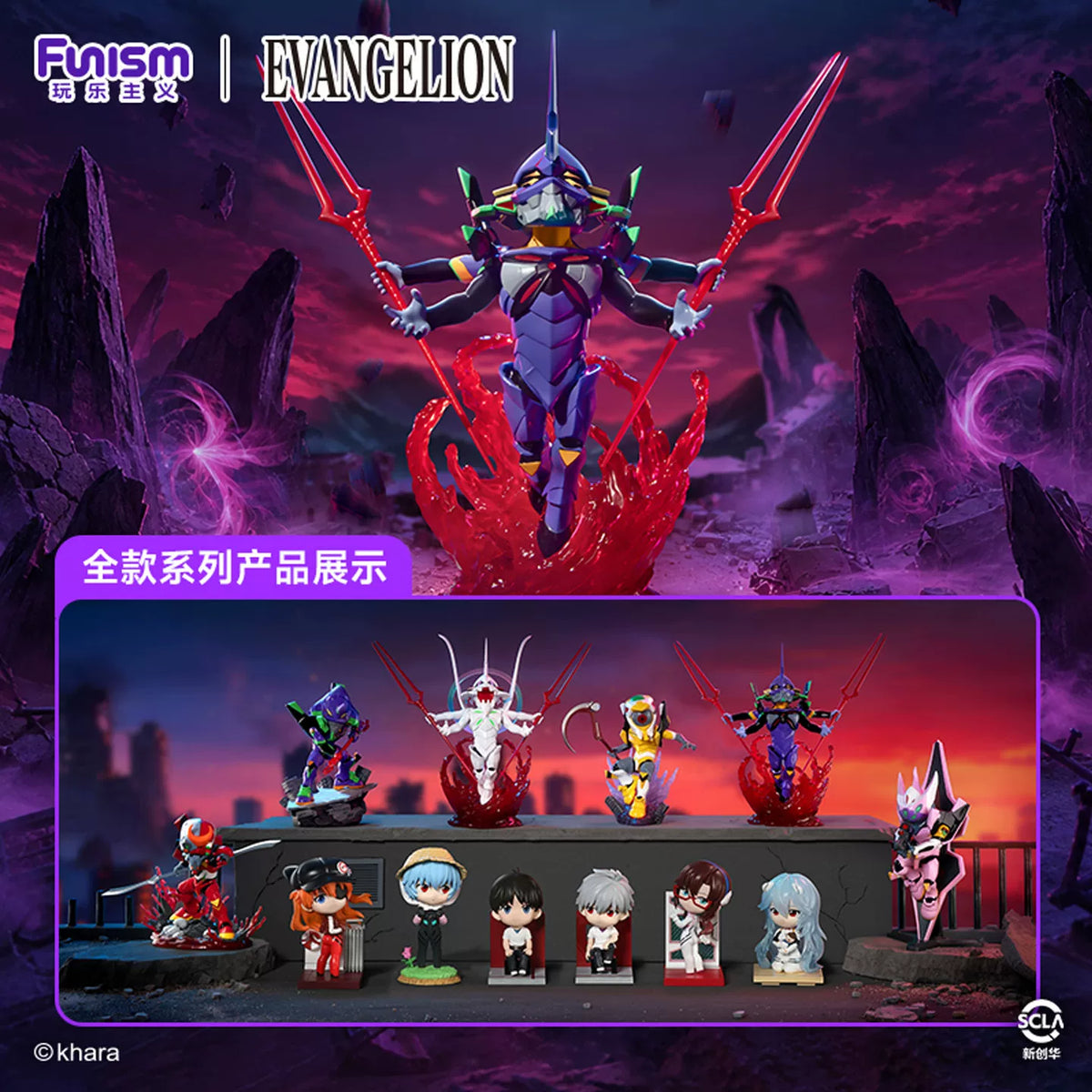 Funism Neon Genesis Evangelion EVA Replenishment Plan Vol. 2 Mecha Figure – 1 Random Blind Box