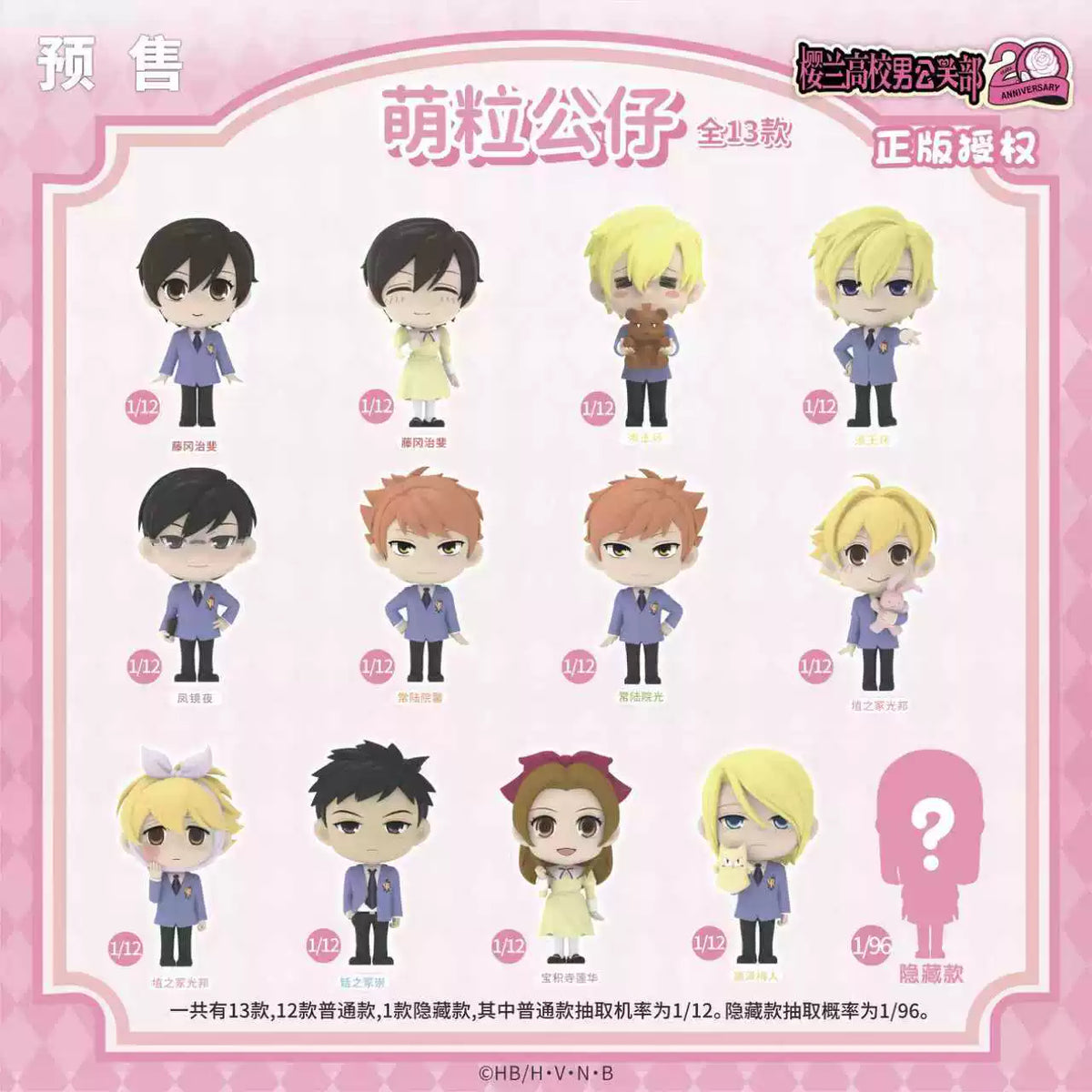 Jandoon Ouran High School Host Club 20th Anniversary Chibi Mini Figure – 1 Random Blind Box