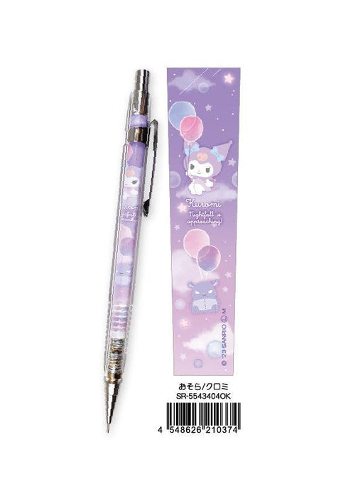 Sanrio Characters Yamano Shigyou Clear Triangular Mechanical Pencil Sky / Kuromi