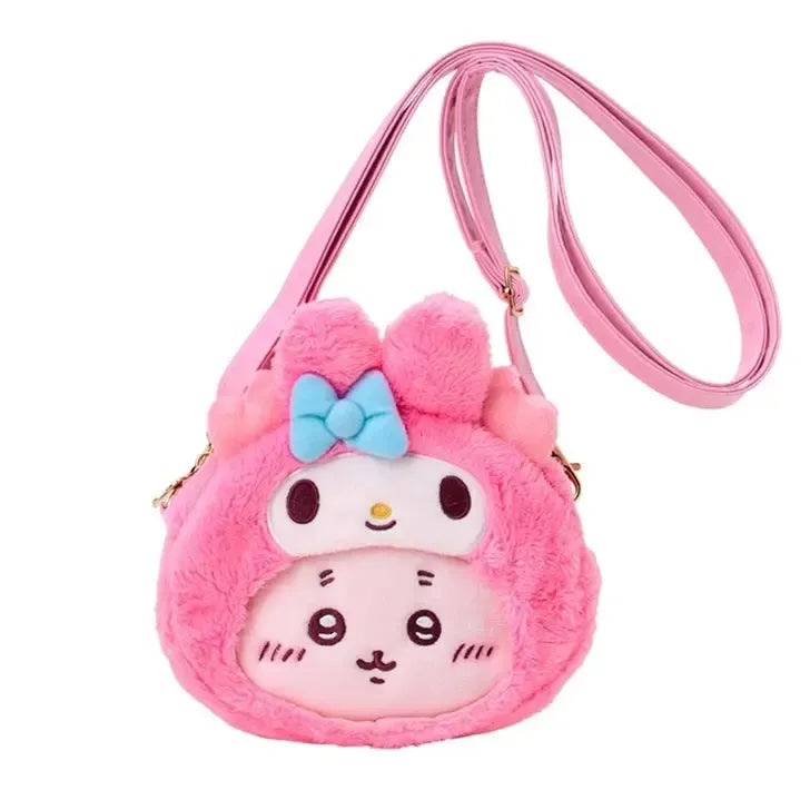 Sanrio Chiikawa × Sanrio Characters Furuhonya × My Melody Plush Pochette Crossbag
