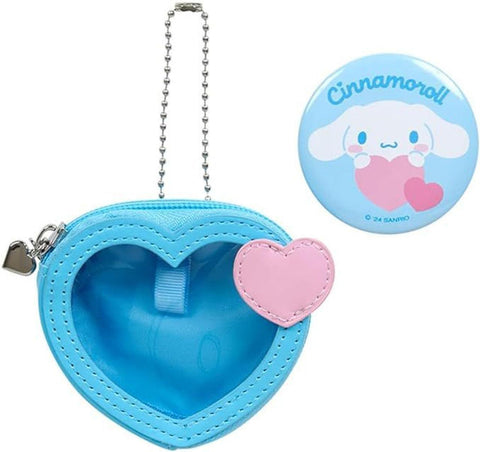 Sanrio Japan Mini Pouch & Badge Cinnamoroll (Colorful Heart)