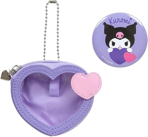 Sanrio Japan Mini Pouch & Badge Kuromi (Colorful Heart)