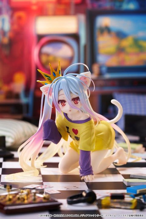 TAITO No Game No Life Desktop Cute Figure - Shiro (Cat Ear T-Shirt Ver.)[preorder]