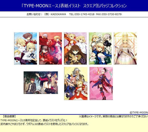 TYPE-MOON Ace KADOKAWA Cover Illustration Square Can Badge Collection(1 Random)