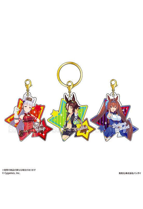 Uma Musume Pretty Derby Bandai3 Charm Key Chain Gold Ship & Vodka & Daiwa Scarlet