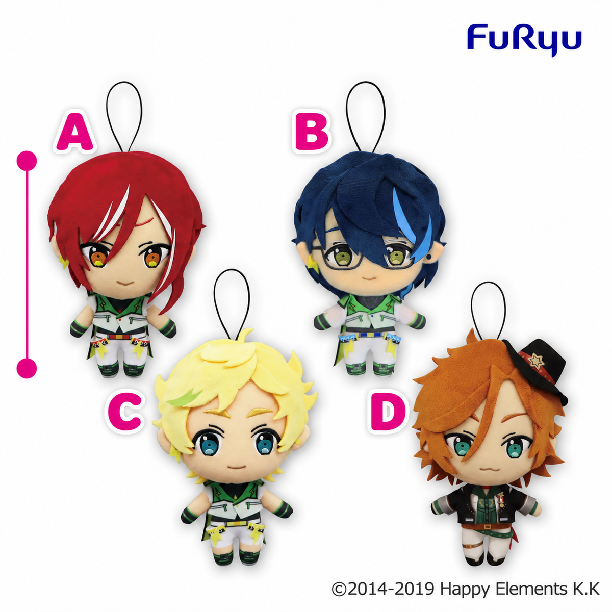 FuRyu Ensemble Stars!! Switch & MaM Plush – Natsume Sakasaki / Tsumugi Aoba / Sora Harukawa / Madara Mikejima