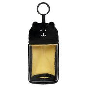 Nagano Characters – Joke Bear Black Mini Sitting Mascot Carrying Pouch (Gray Parker Service)