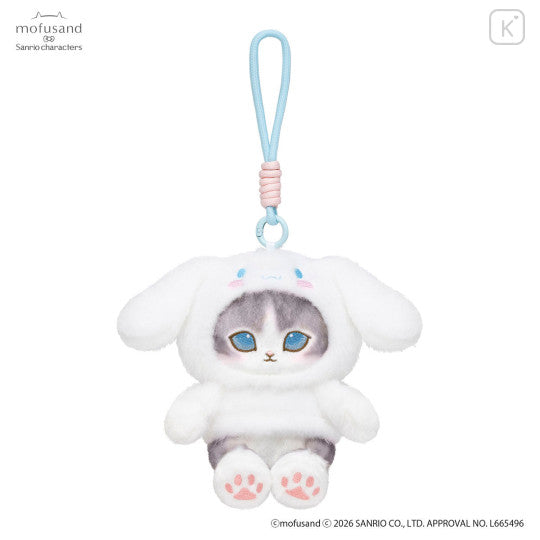 Japan Mofusand × Sanrio Squishy Potefuwa Mascot Holder - Cinnamoroll