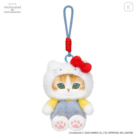 Japan Mofusand × Sanrio Squishy Potefuwa Mascot Holder - Hello Kitty