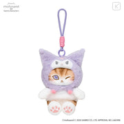Japan Mofusand × Sanrio Squishy Potefuwa Mascot Holder - Kuromi
