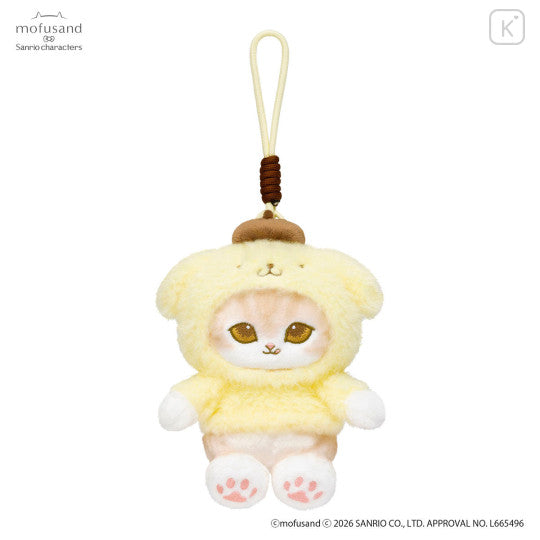 Japan Mofusand × Sanrio Squishy Potefuwa Mascot Holder - Pompompurin