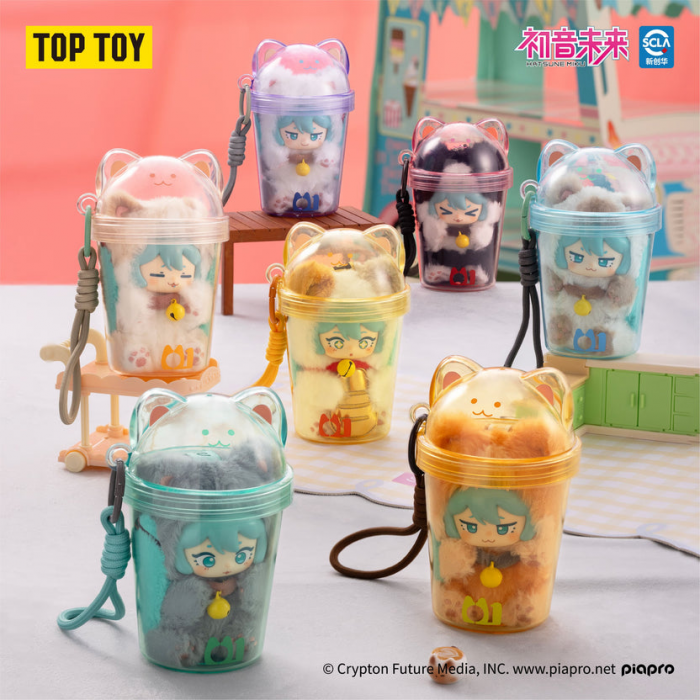 TOP TOY Hatsune Miku Milk Tea Cup Series Vinyl Plush Doll – 1 Random Blind Box