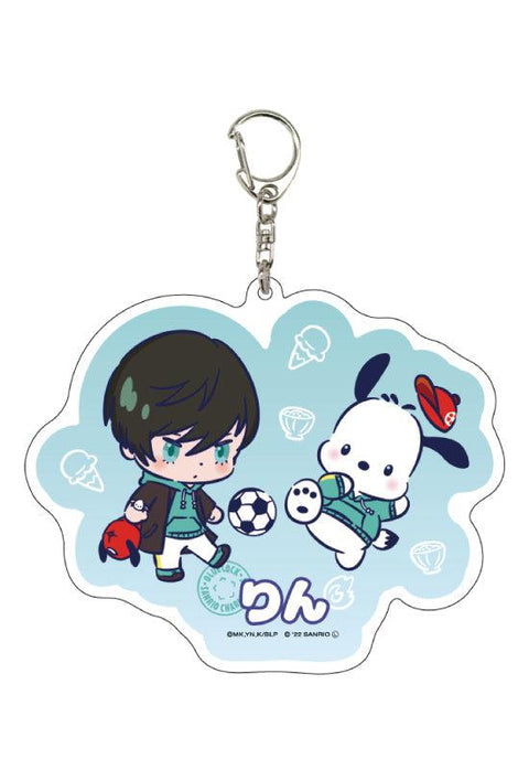 Blue Lock x Sanrio Characters A3 Deka Acrylic Key Chain 08 Itoshi Rin x Pochacco (Mini Character Illustration)